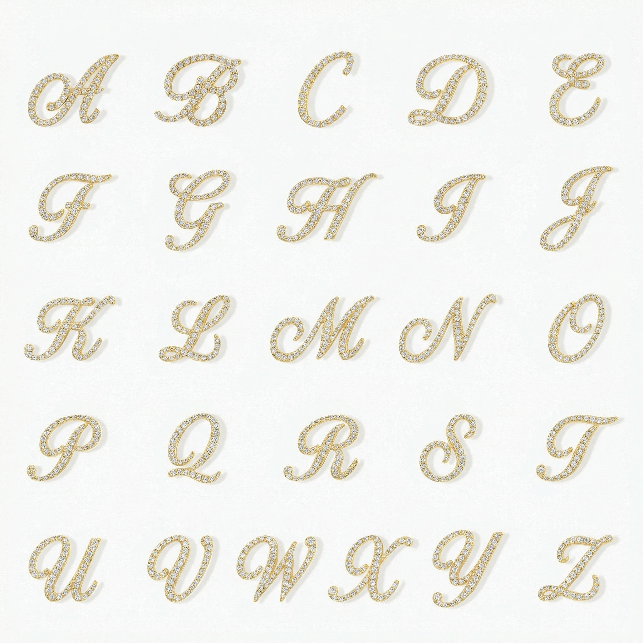 Diamond Script Initial Necklace