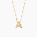 Dainty Diamond Initial Letter Pendant Necklace