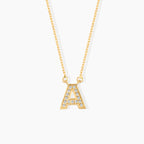 Dainty Diamond Initial Letter Pendant Necklace