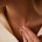 Dainty 0.16 ct. Diamond Cross Necklace