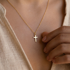 Dainty Plain Cross Pendant Necklace