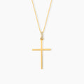 Dainty Diamond Bail Slim Cross Necklace