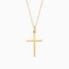 Dainty Diamond Bail Slim Cross Necklace