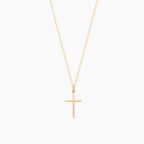 Dainty Diamond Bail Slim Cross Necklace