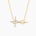Dainty Diamond Infinity Cross Necklace