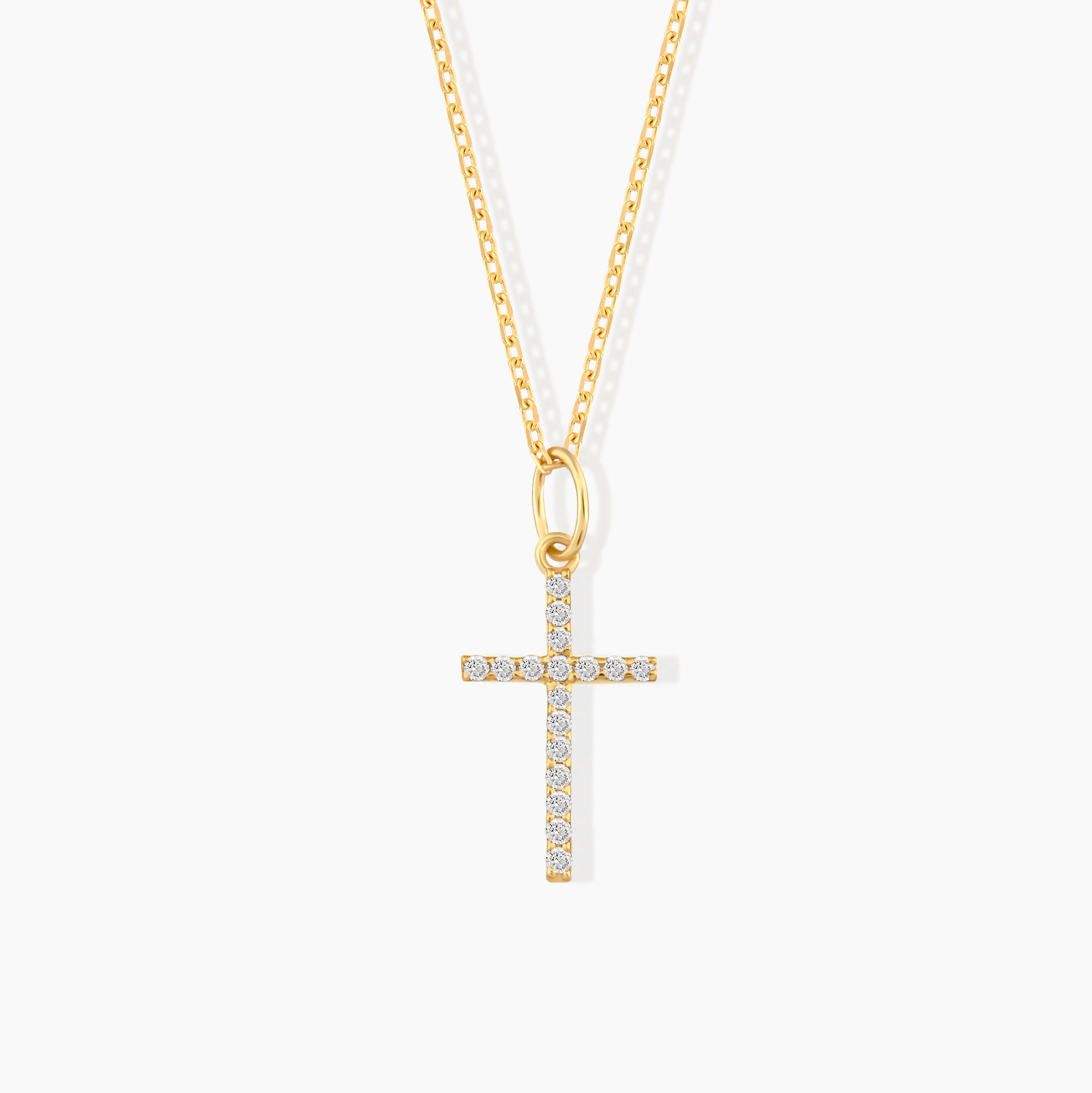 Dainty Diamond Pave Cross Necklace