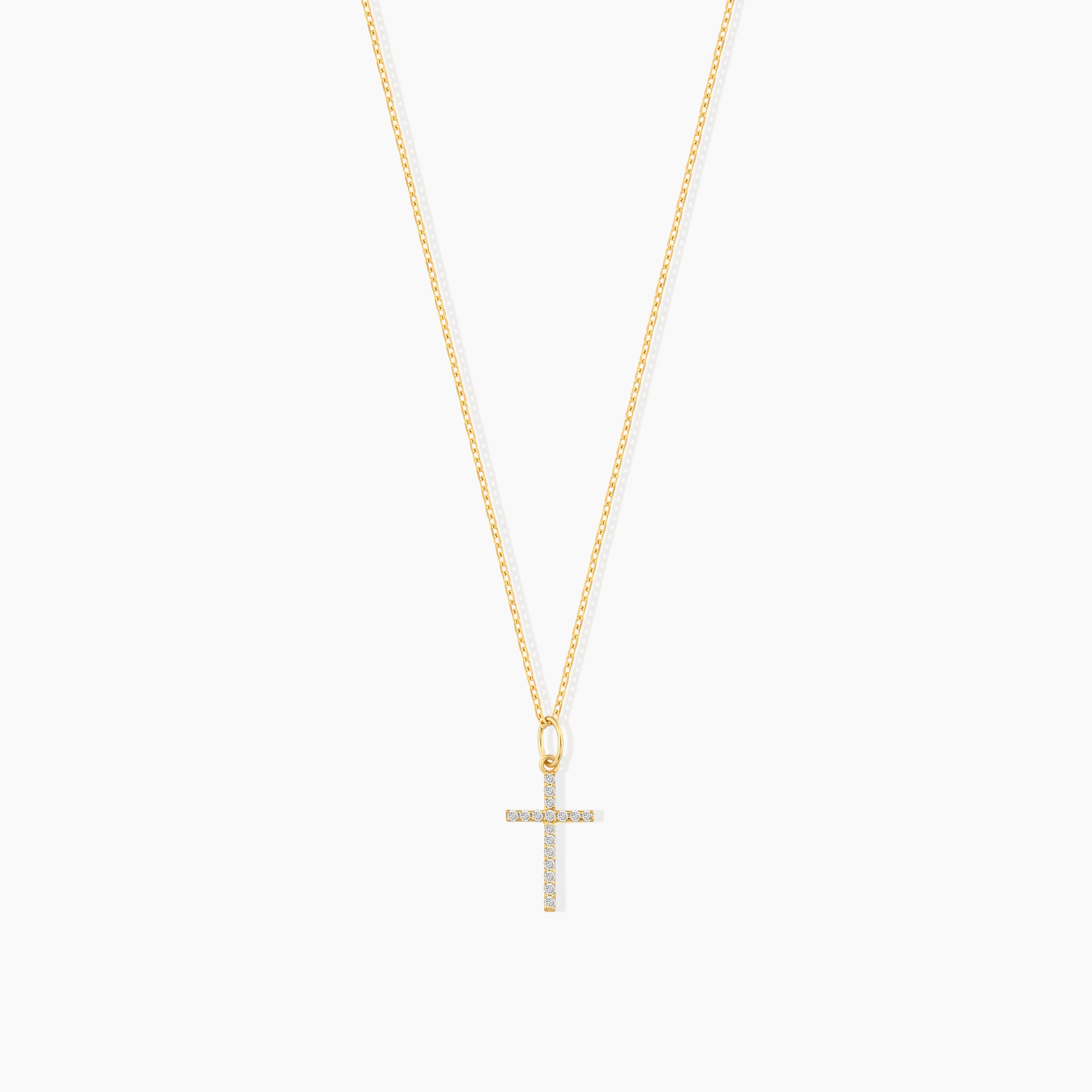 Dainty Diamond Pave Cross Necklace