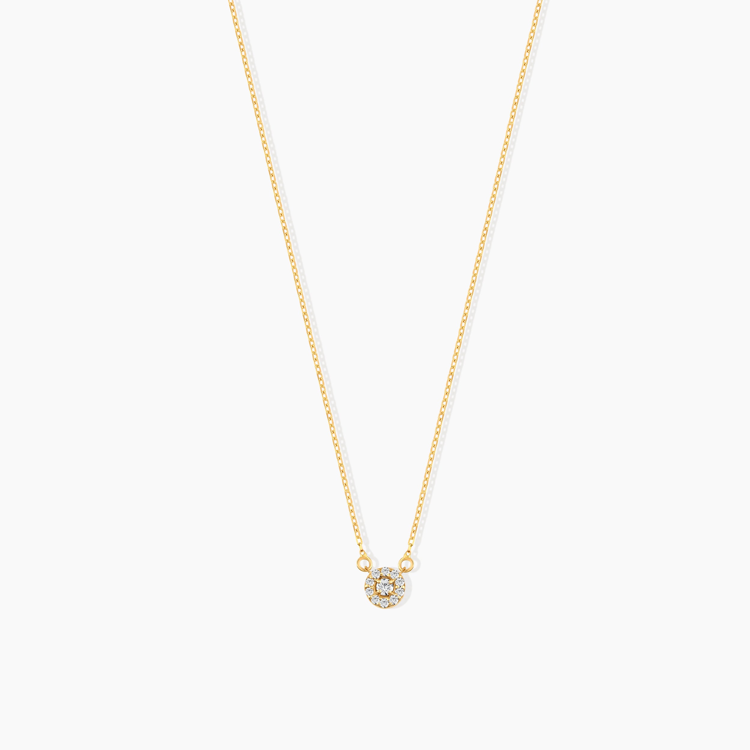 0.10 ct. Diamond Halo Pendant Necklace