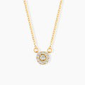0.10 ct. Diamond Halo Pendant Necklace
