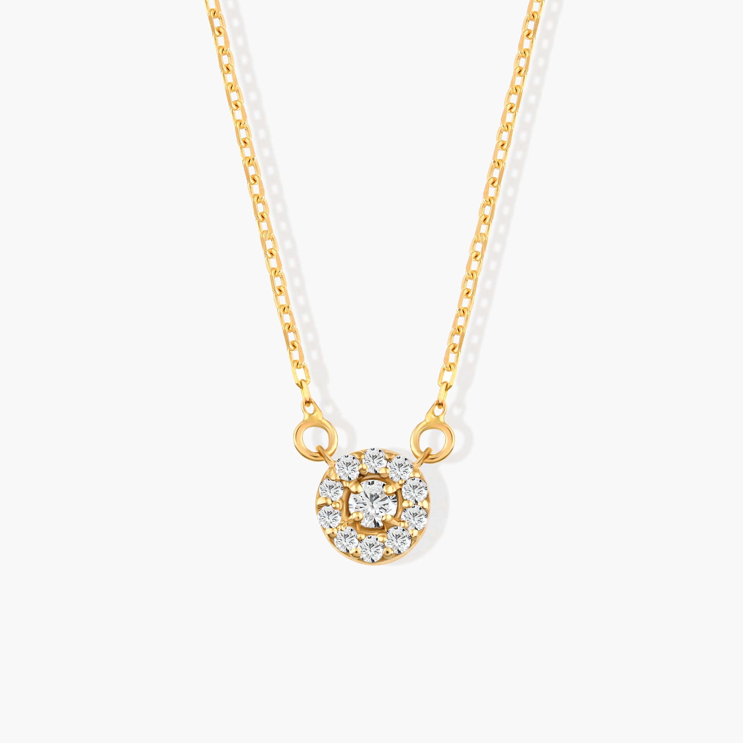 0.10 ct. Diamond Halo Pendant Necklace