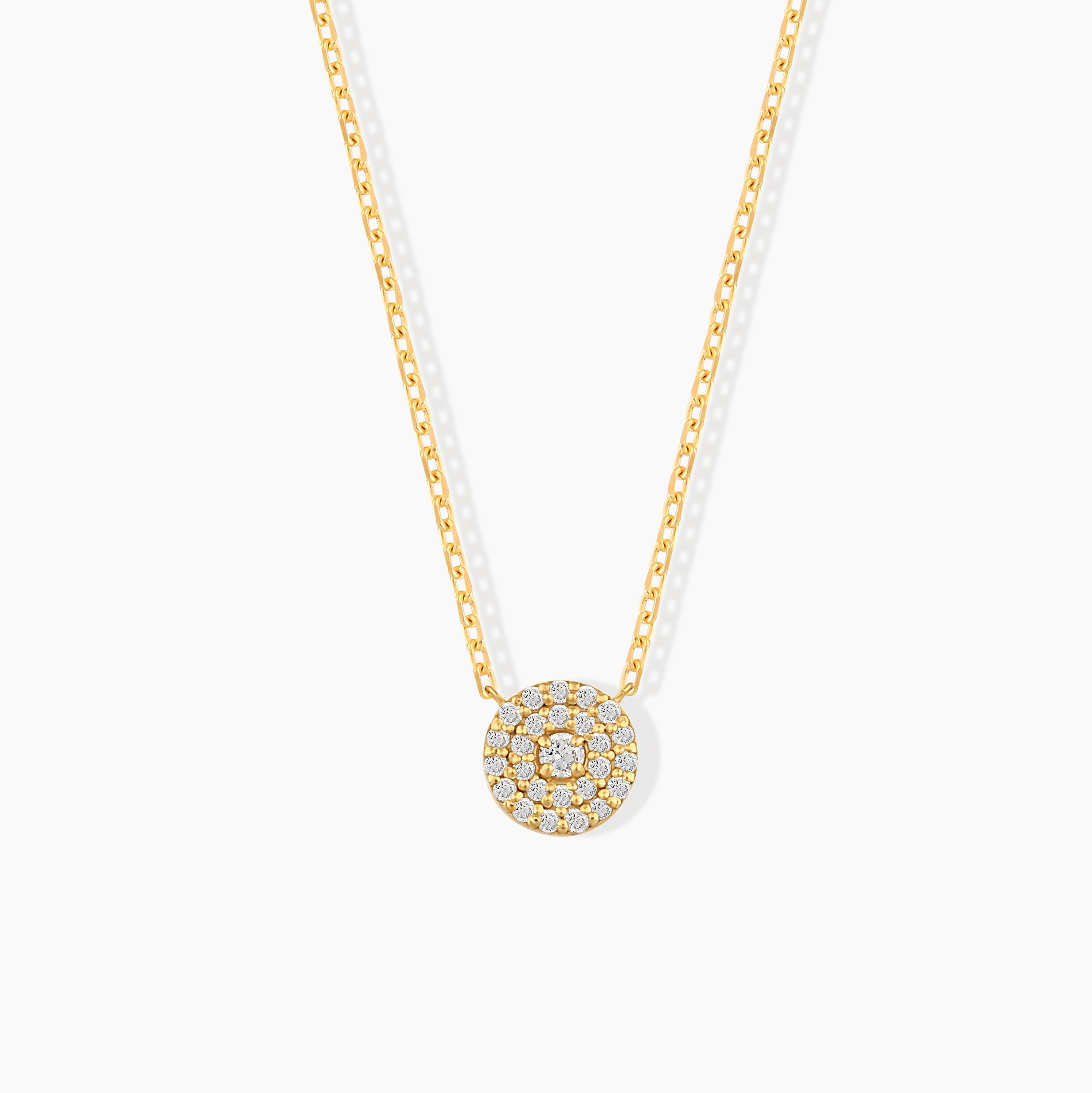 Dainty Diamond Cluster Round Pendant Necklace