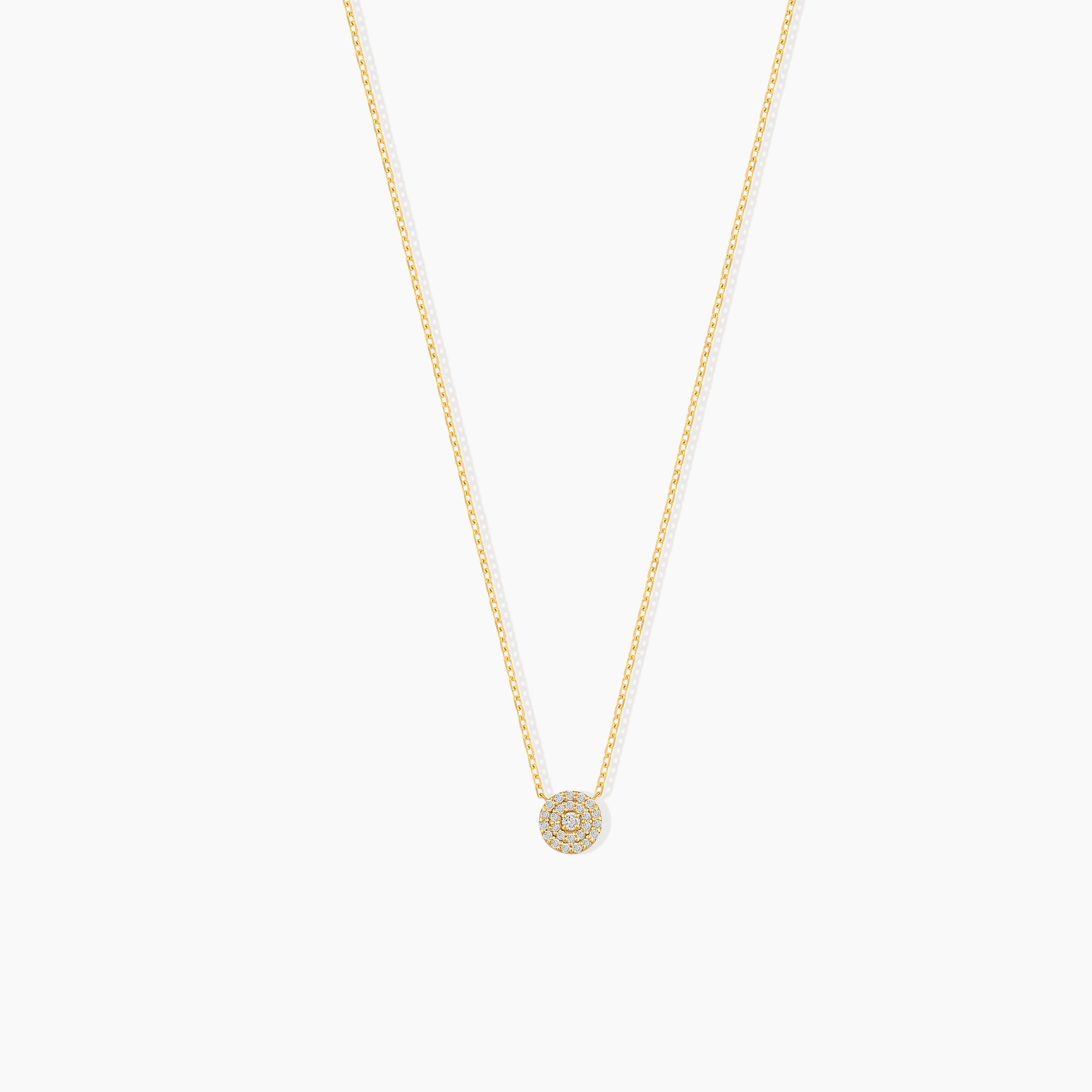 Dainty Diamond Cluster Round Pendant Necklace