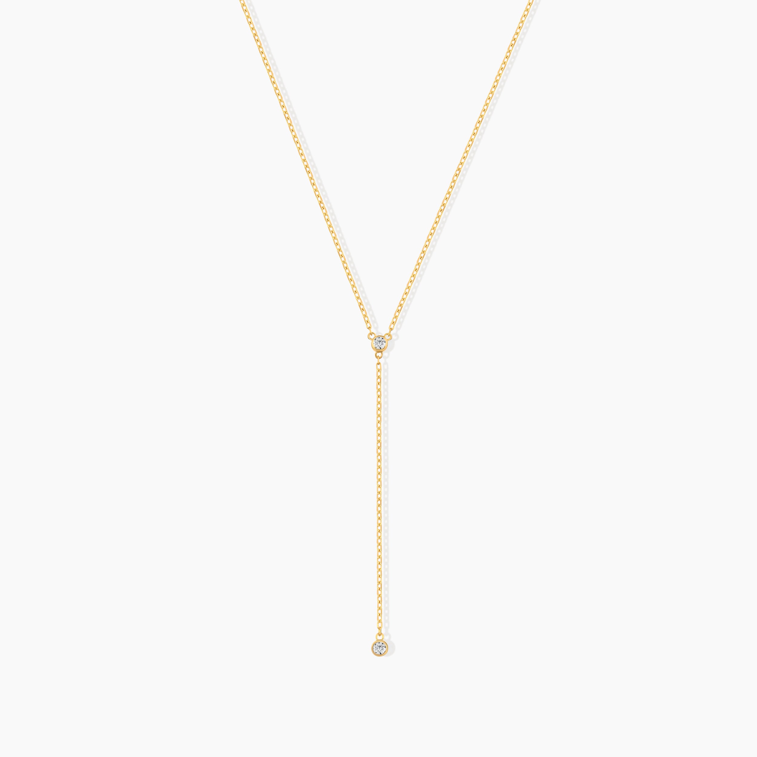 Dainty Diamond Lariat Y Necklace