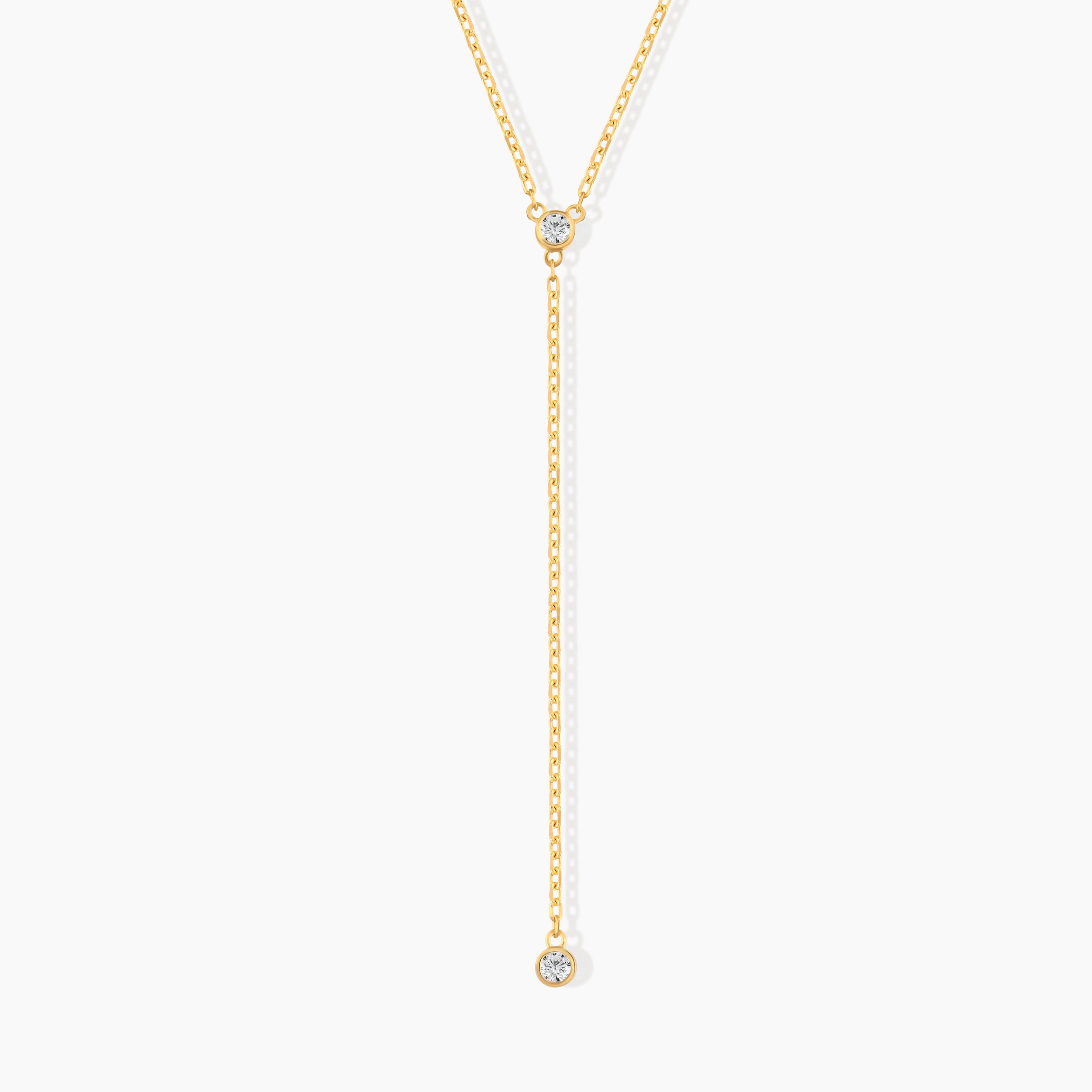 Dainty Diamond Lariat Y Necklace