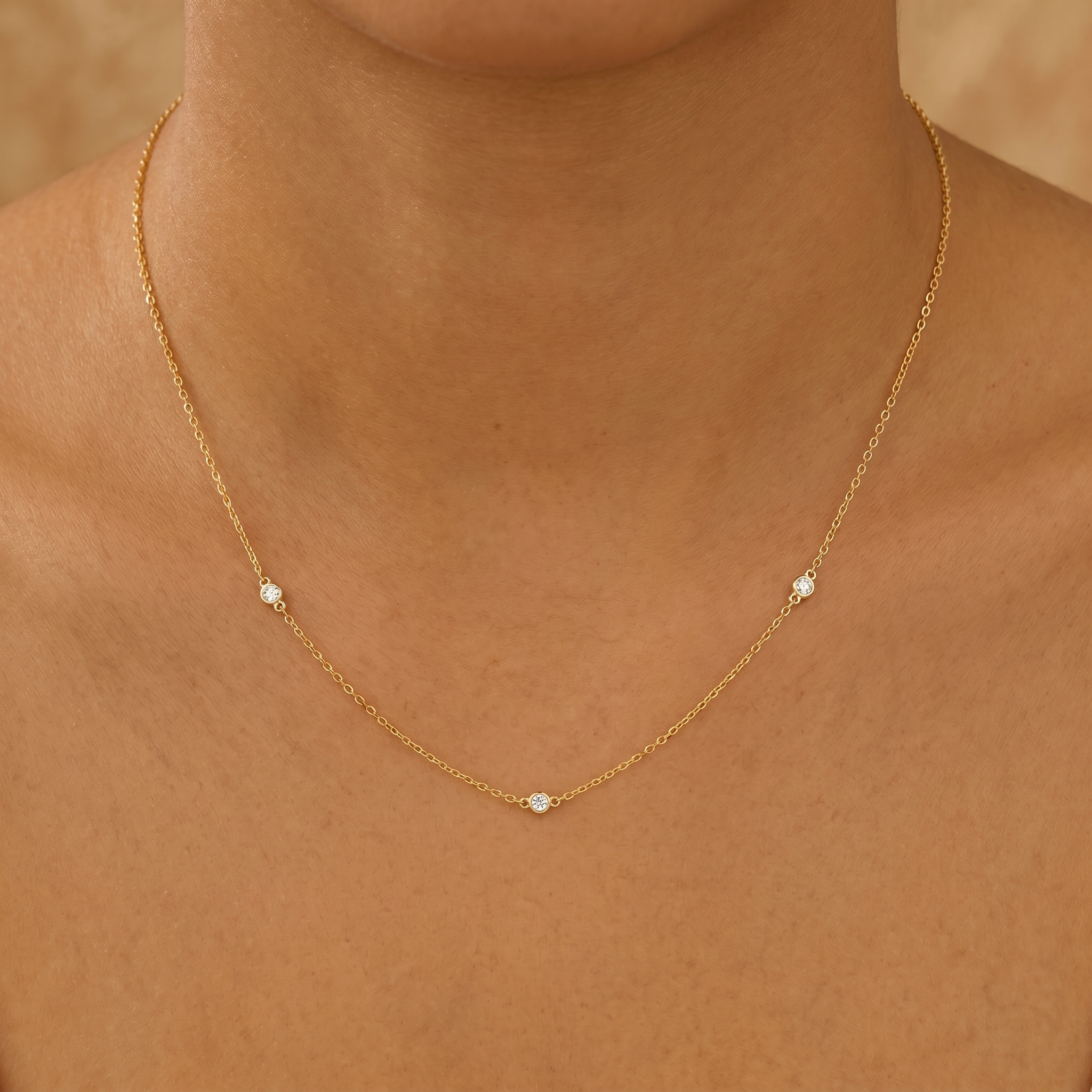 Dainty Diamond Station Necklace