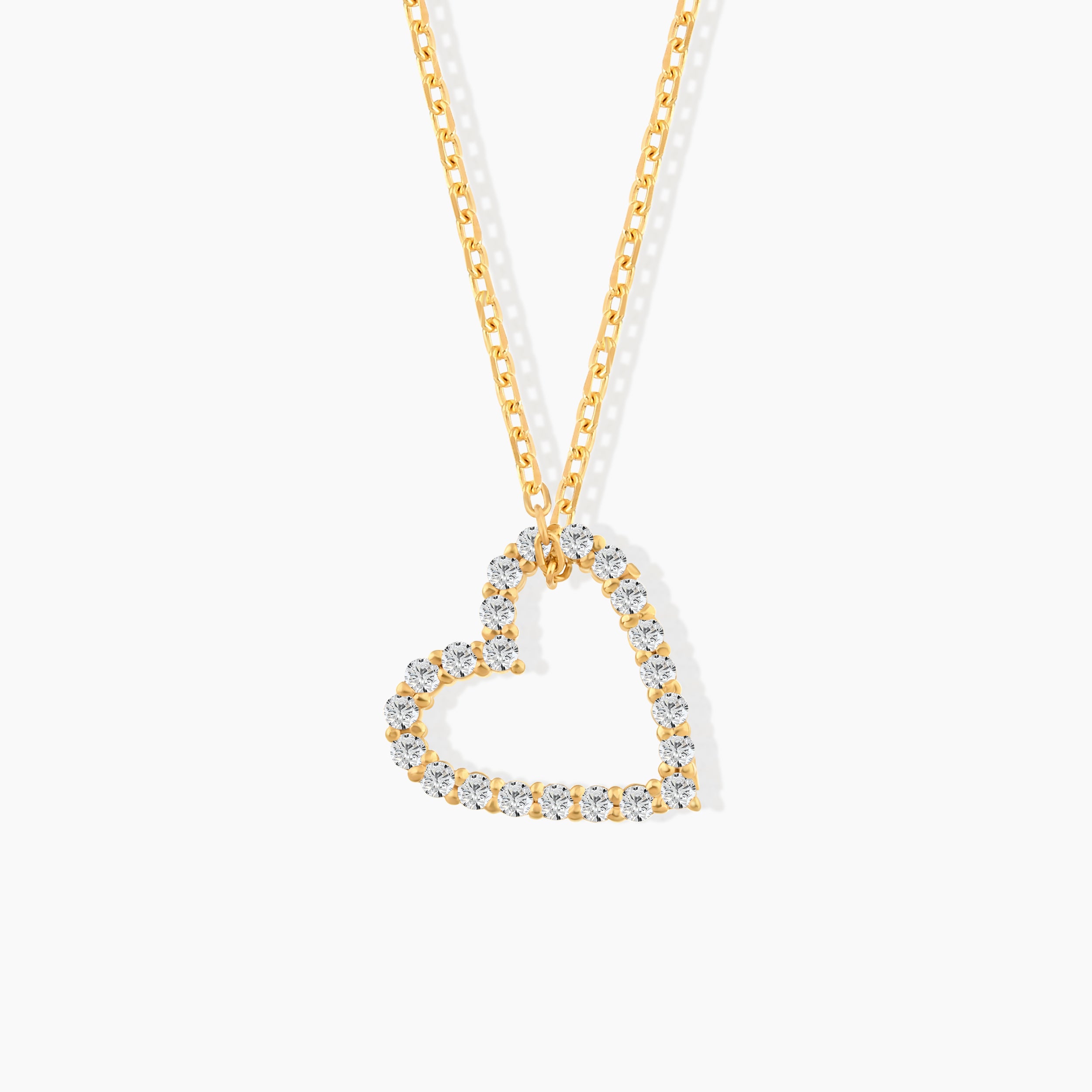 0.26 ct. Diamond Open Heart Necklace