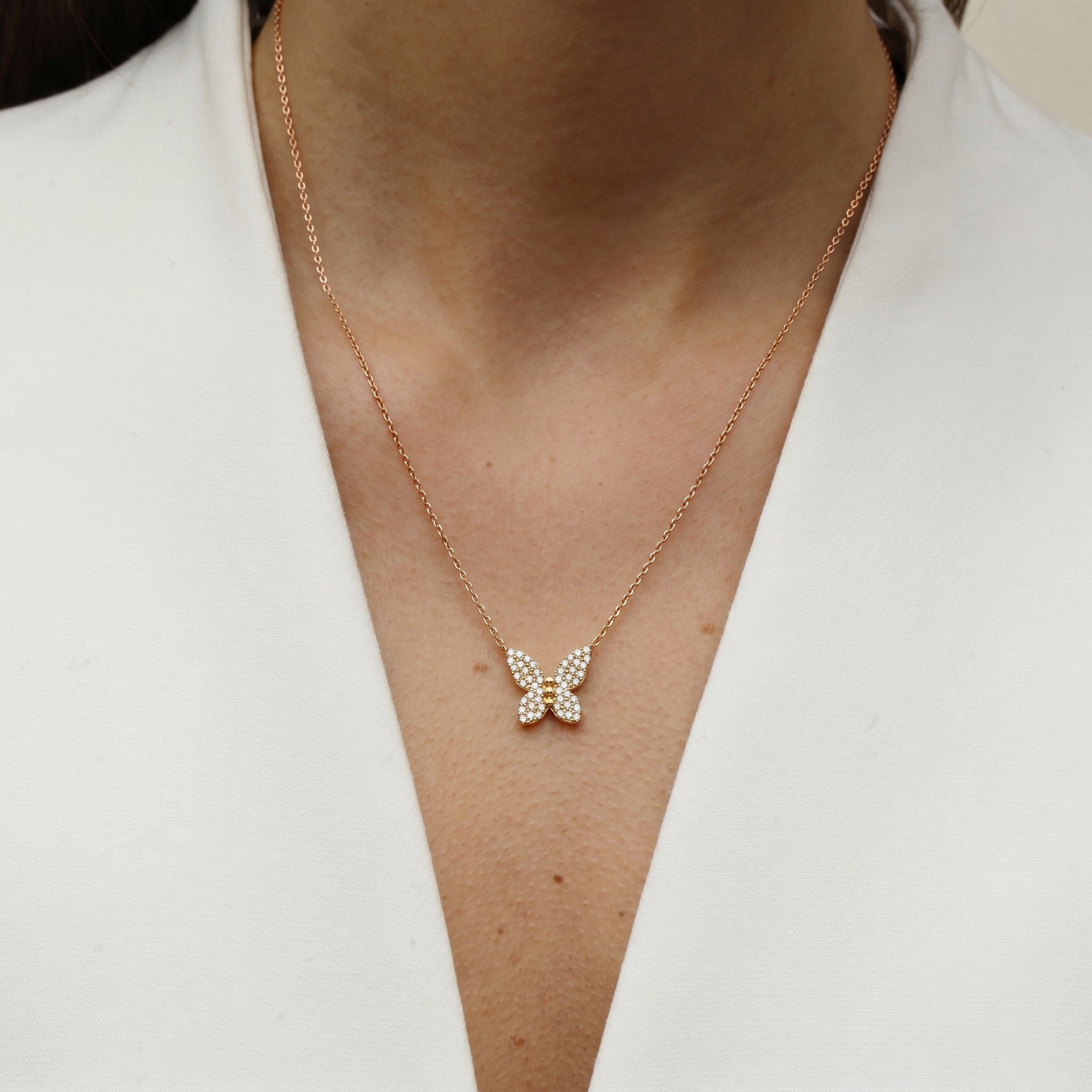 Diamond Butterfly Necklace