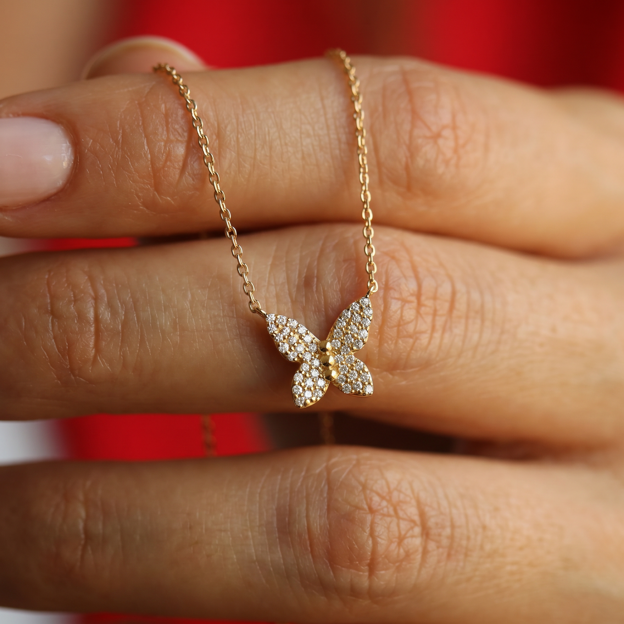Diamond Butterfly Necklace