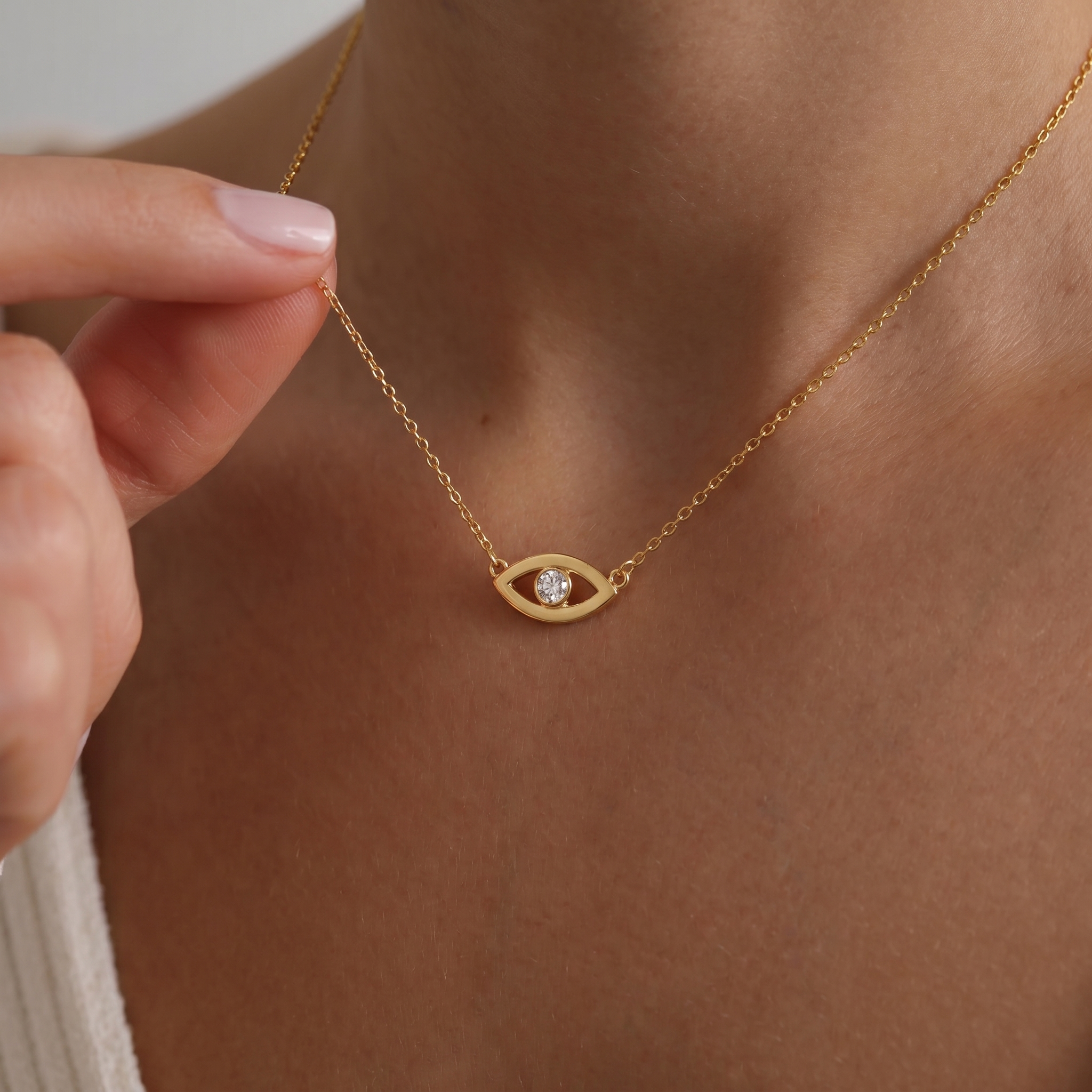 Diamond Evil Eye Necklace