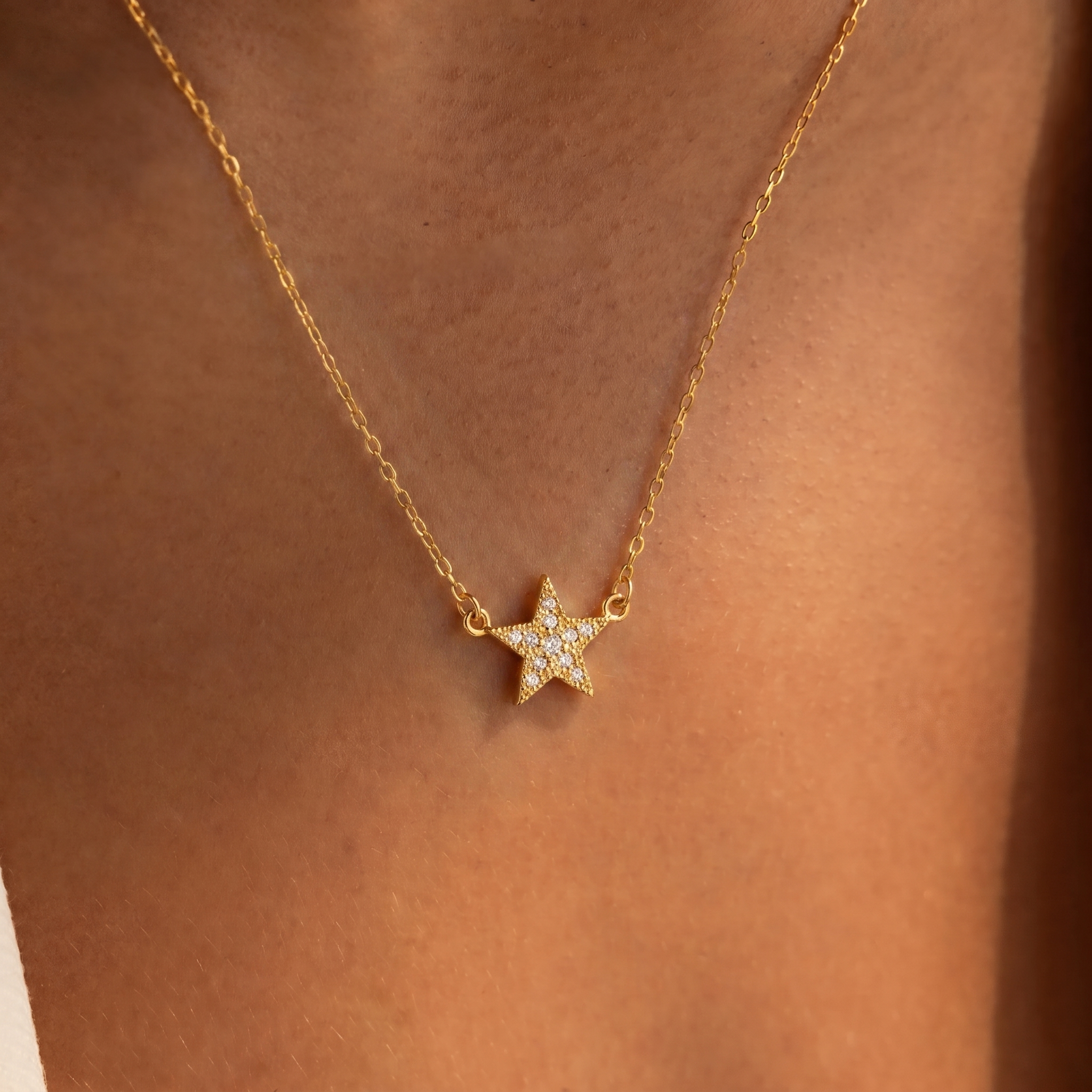 Diamond Pave Star Necklace
