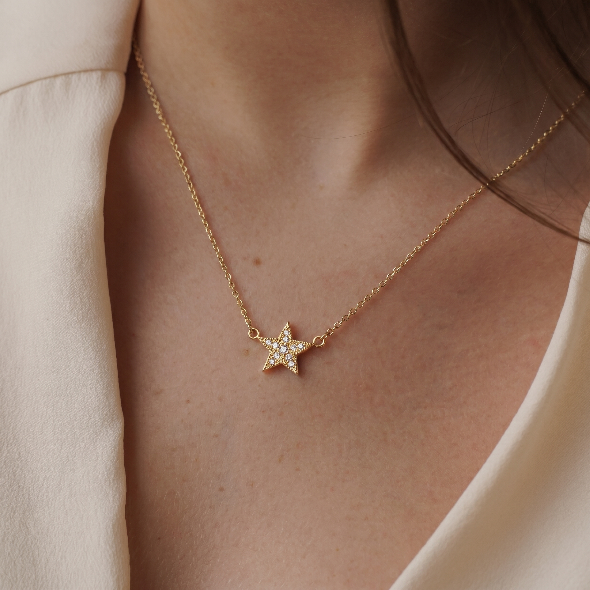 Diamond Pave Star Necklace