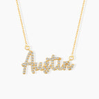 Diamond Script Name Necklace