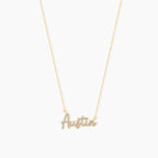 Diamond Script Name Necklace