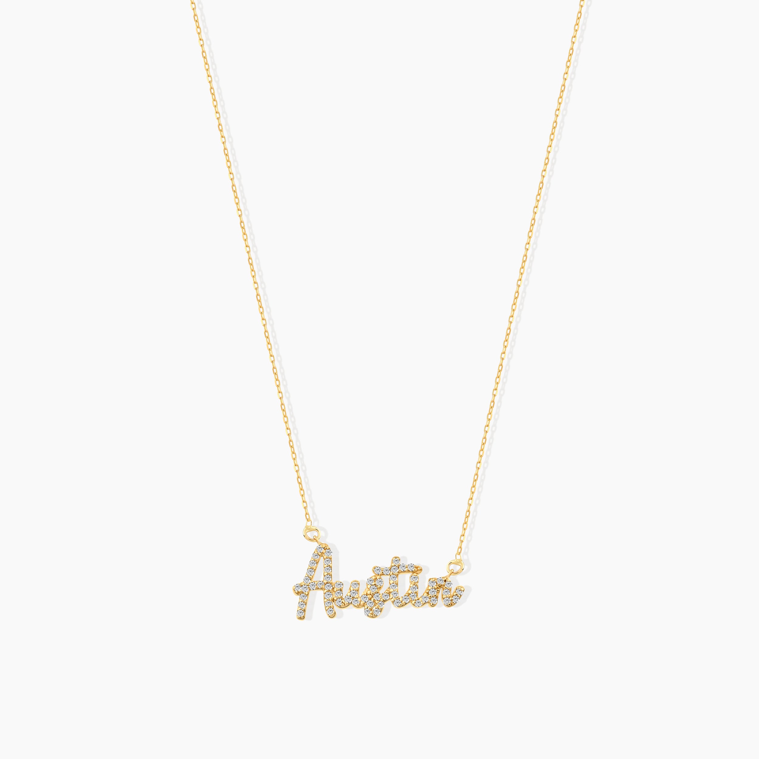 Diamond Script Name Necklace