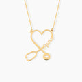 Personalized Stethoscope Heart Name Necklace