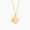 Dainty Diamond Four Leaf Clover Pendant Necklace