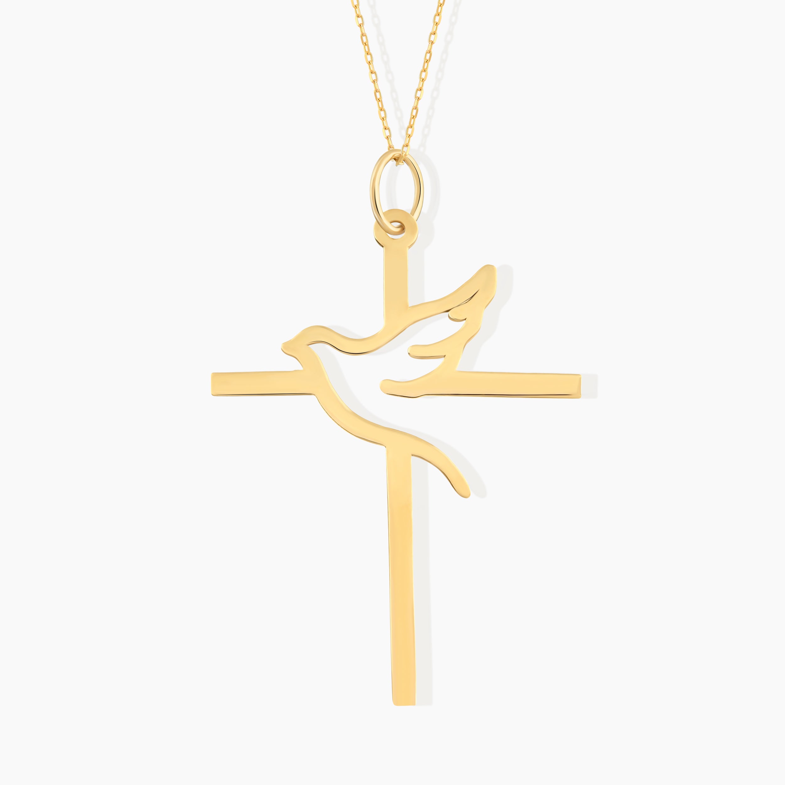 Holy Spirit Dove Cross Pendant Necklace