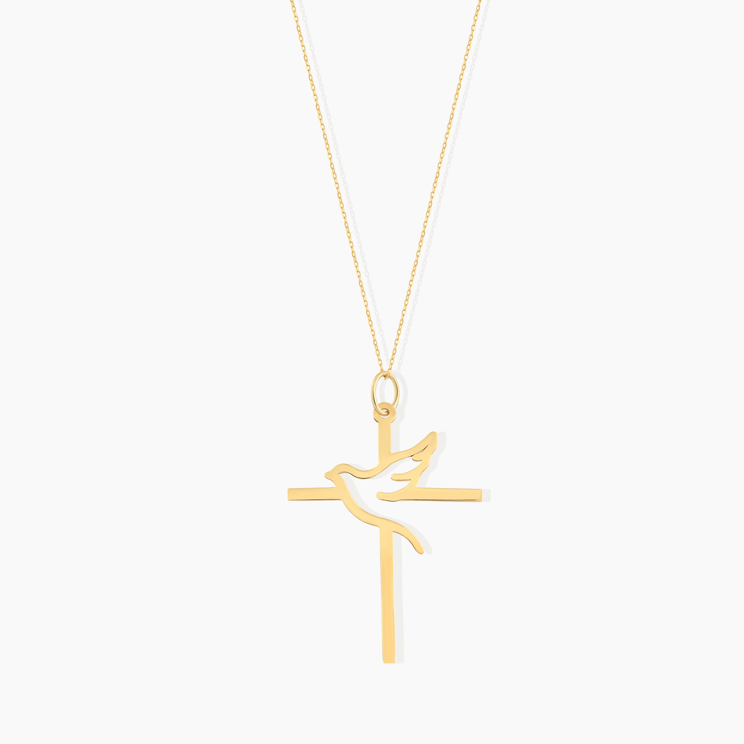 Holy Spirit Dove Cross Pendant Necklace
