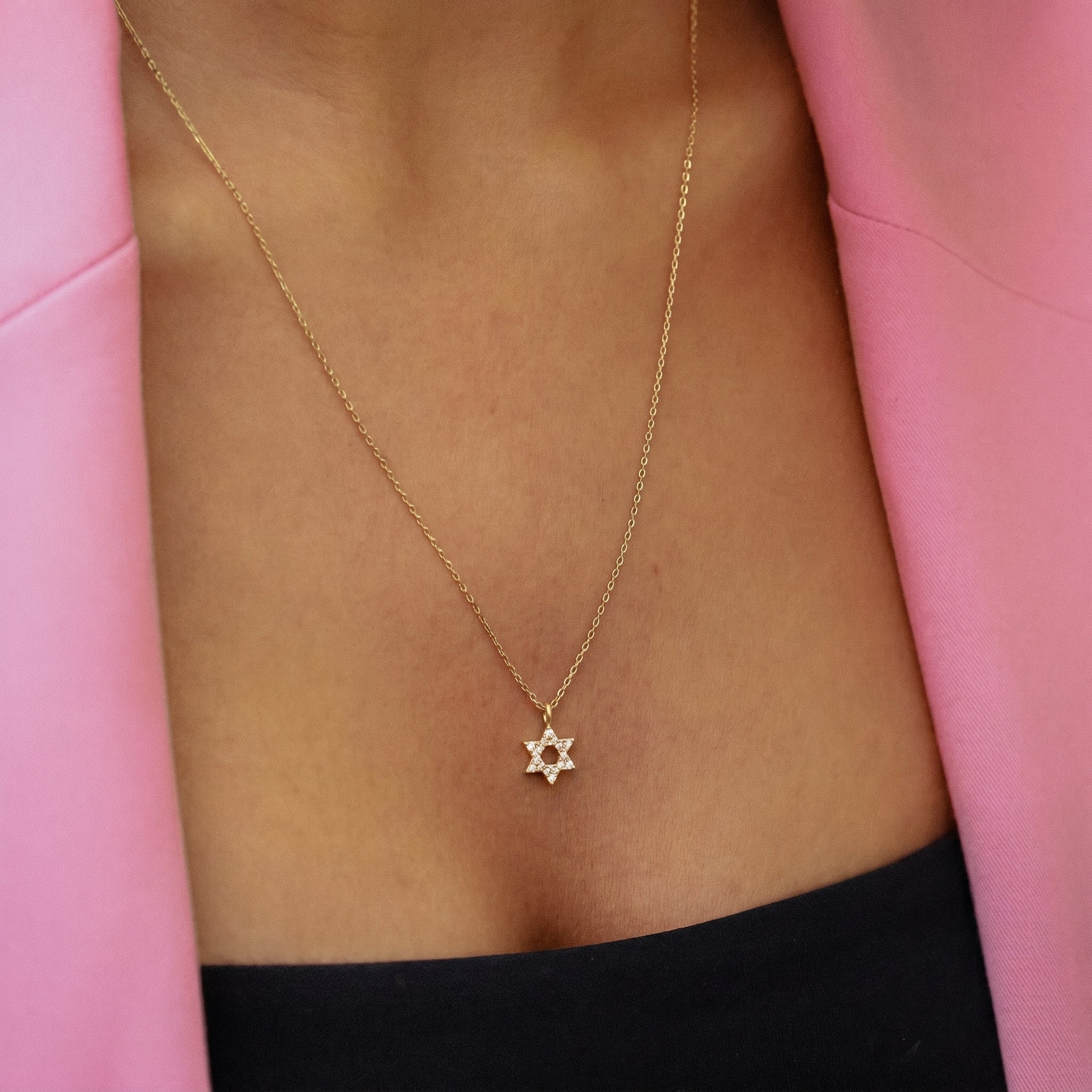 Diamond Star of David Necklace