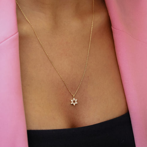 Diamond Star of David Necklace