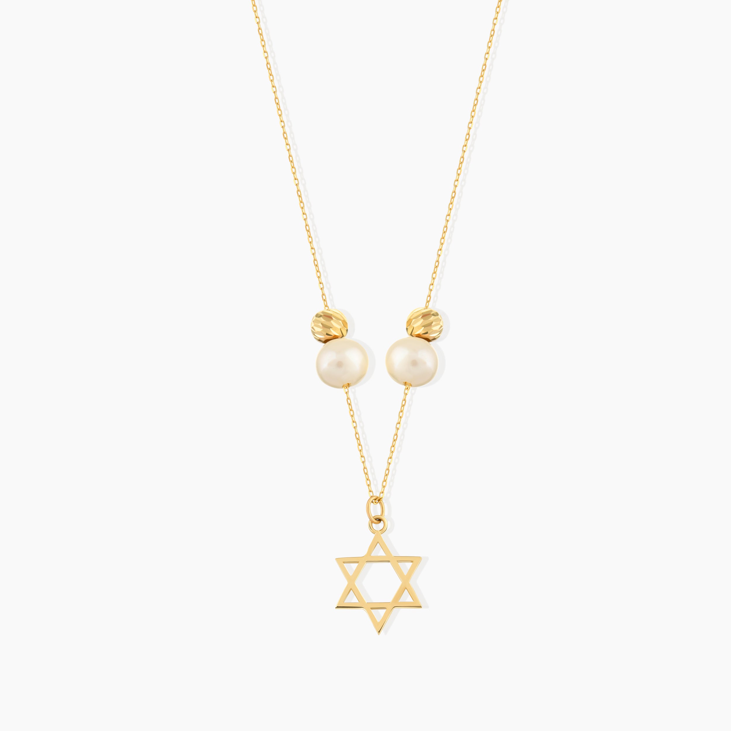 Pearl Star of David Necklace