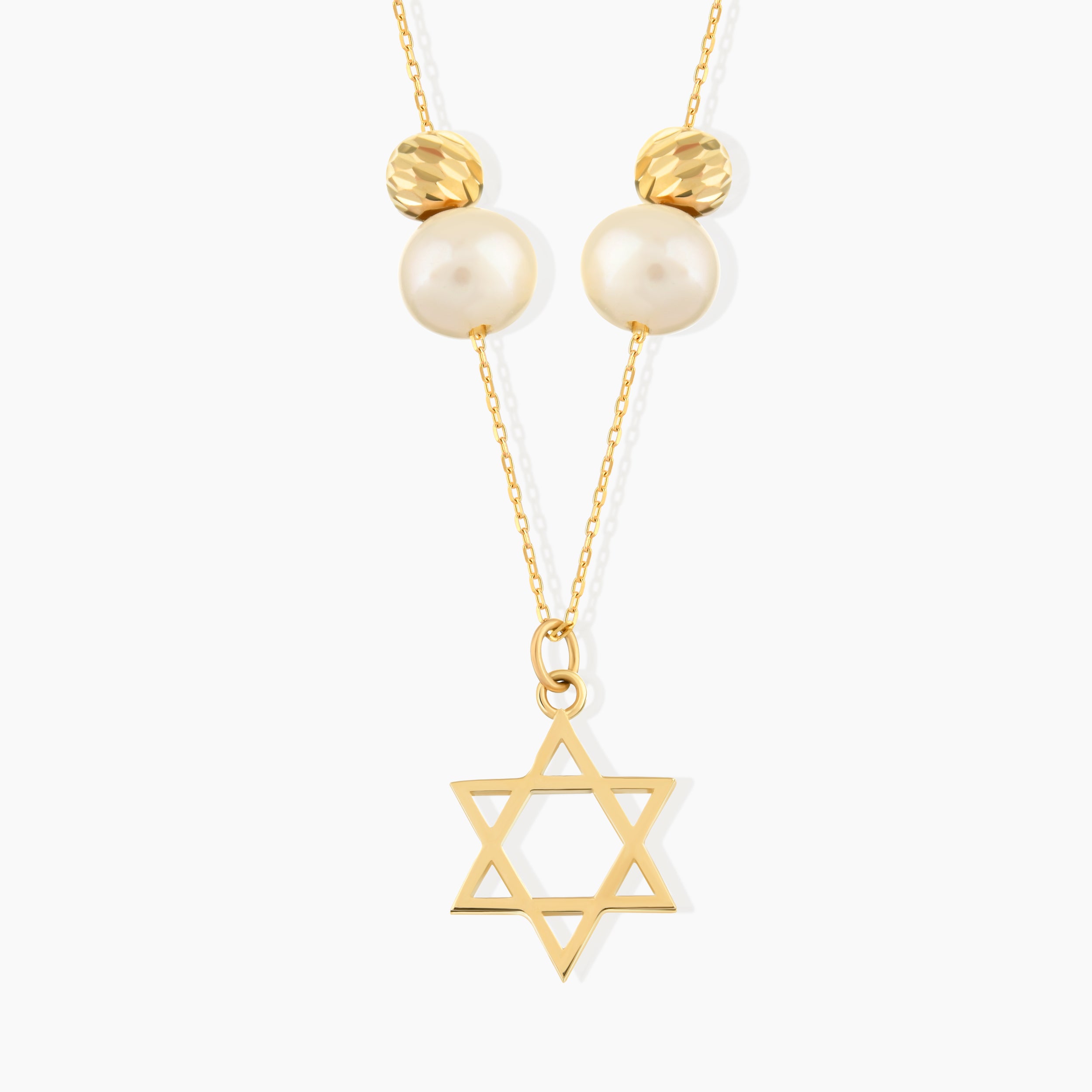 Pearl Star of David Necklace