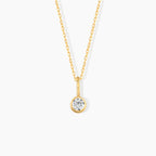 Bezel Diamond Pendant Necklace