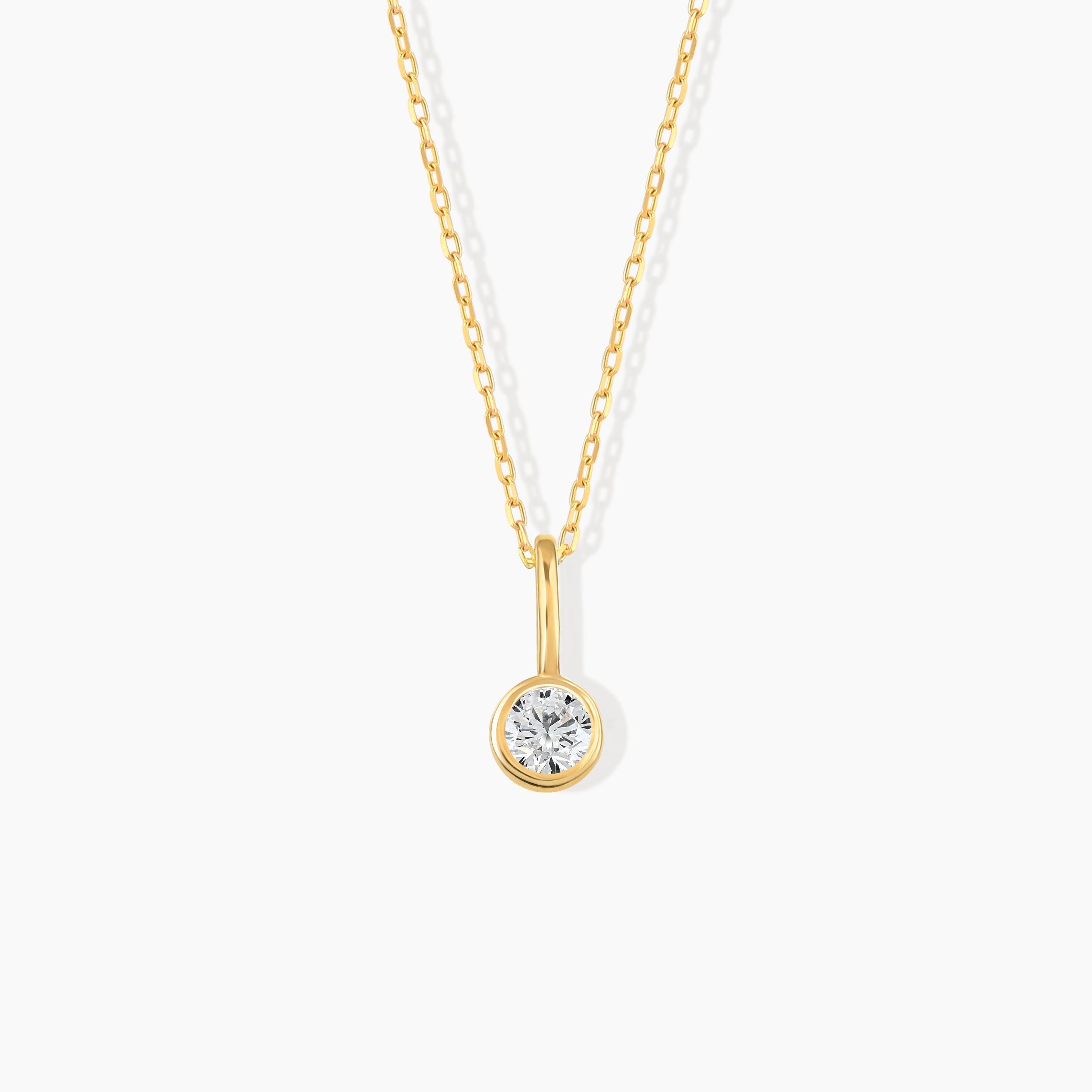 Bezel Diamond Pendant Necklace