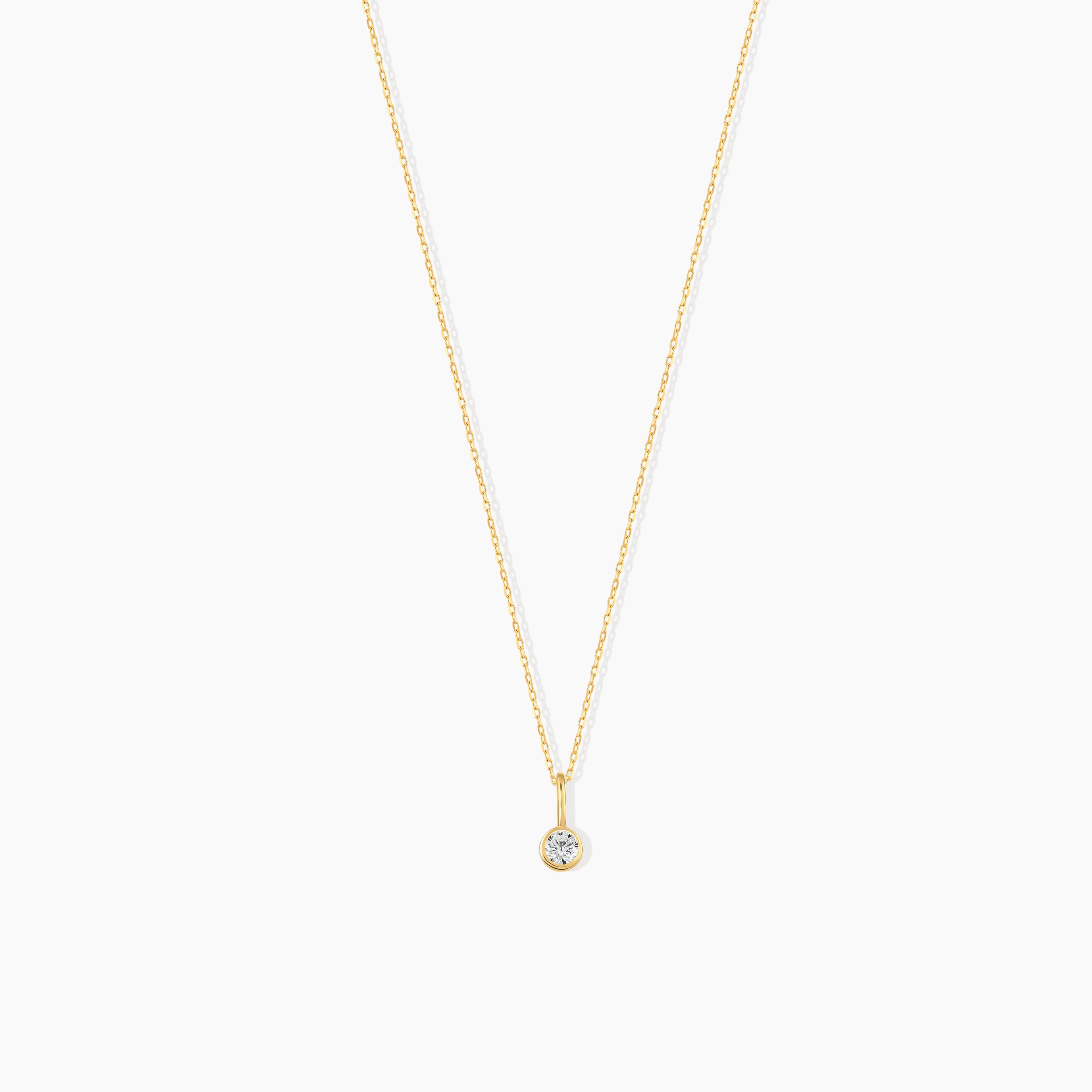 Bezel Diamond Pendant Necklace