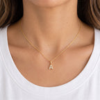 Diamond Initial Letter Necklace
