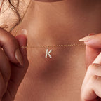 Diamond Initial Letter Necklace