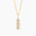 Diamond Three Stone Bezel Necklace