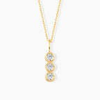 Diamond Three Stone Bezel Necklace