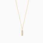 Diamond Three Stone Bezel Necklace