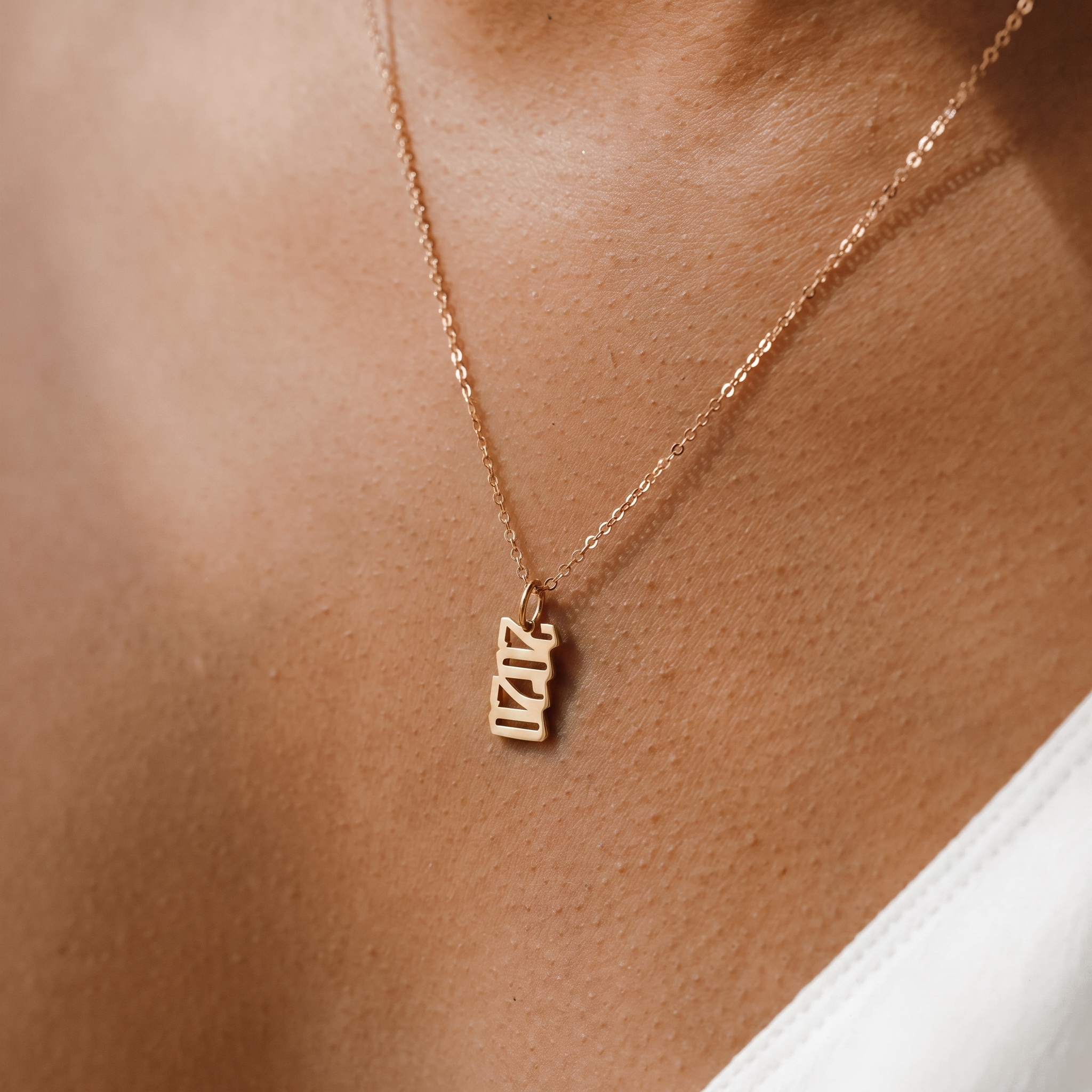 Custom Year Date Pendant Necklace