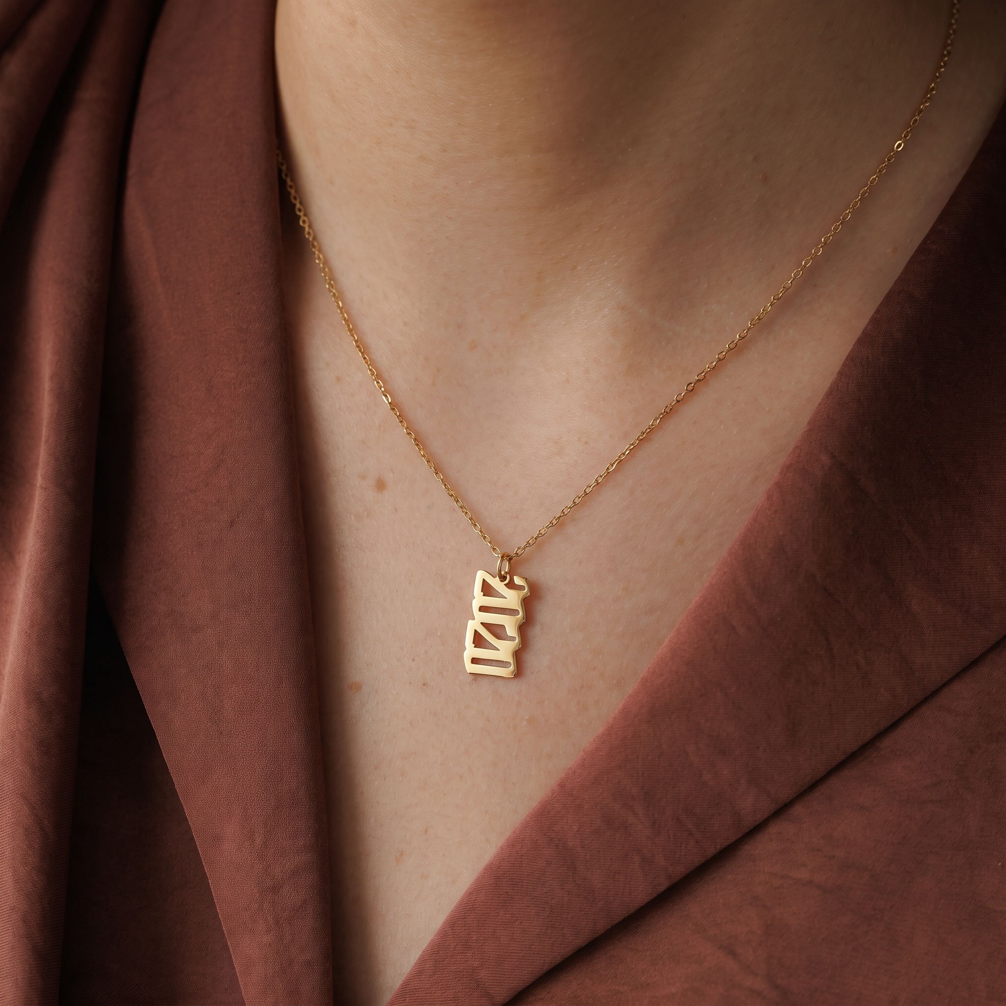Custom Year Date Pendant Necklace