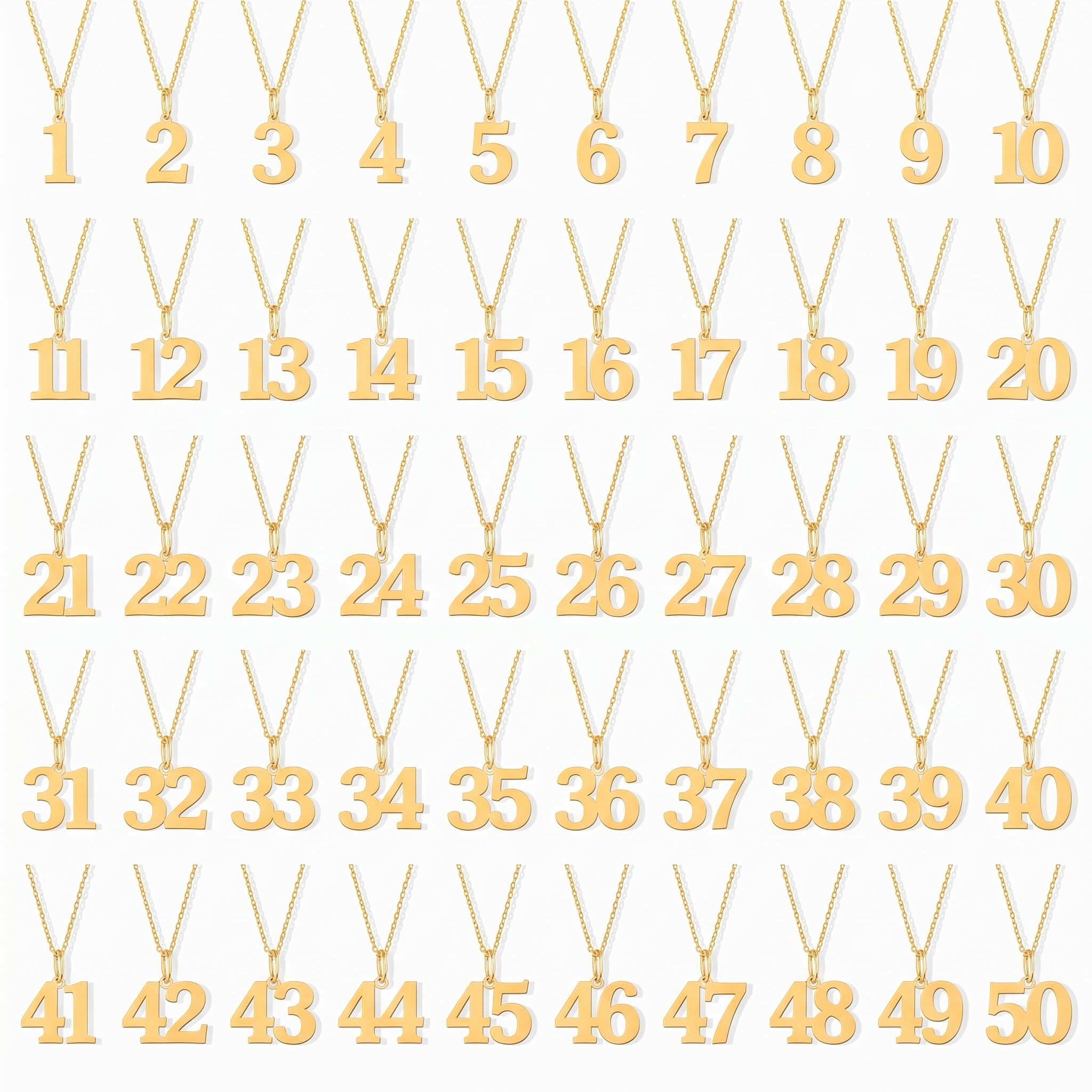 Custom Number Pendant Necklace