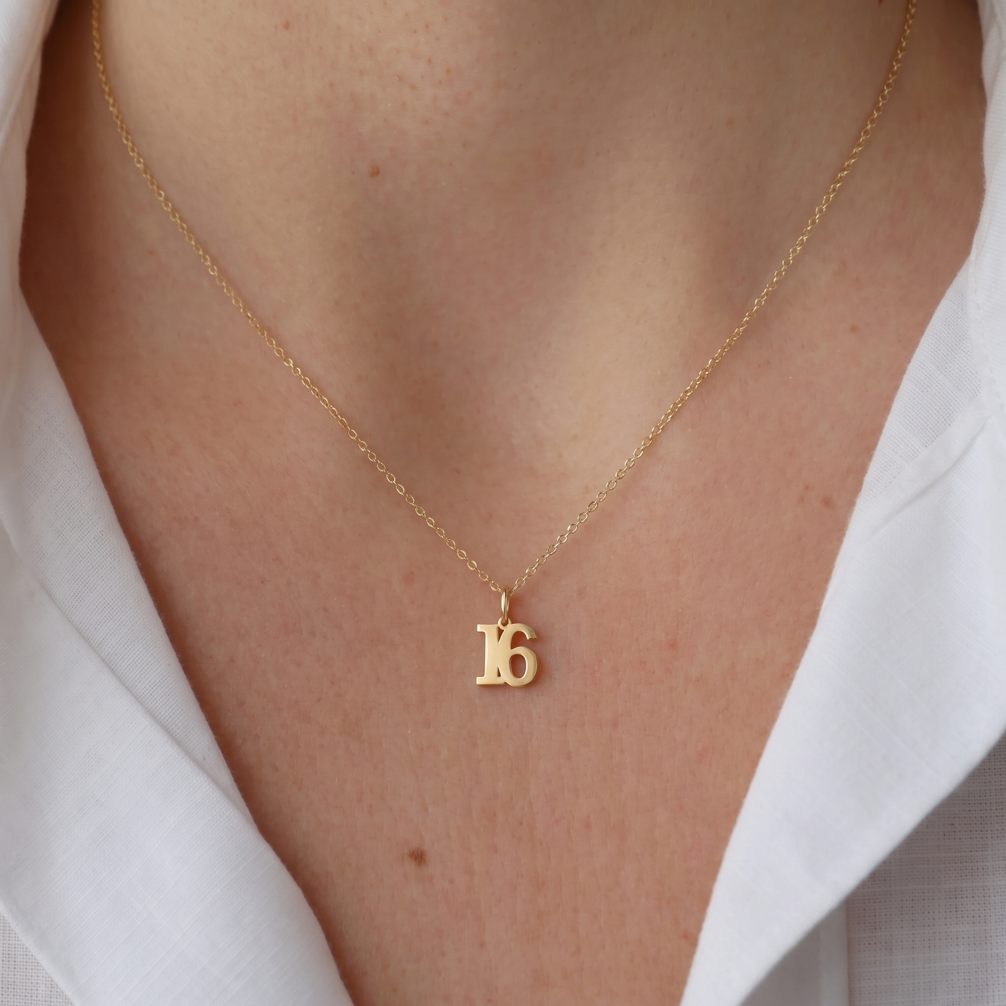 Custom Number Pendant Necklace