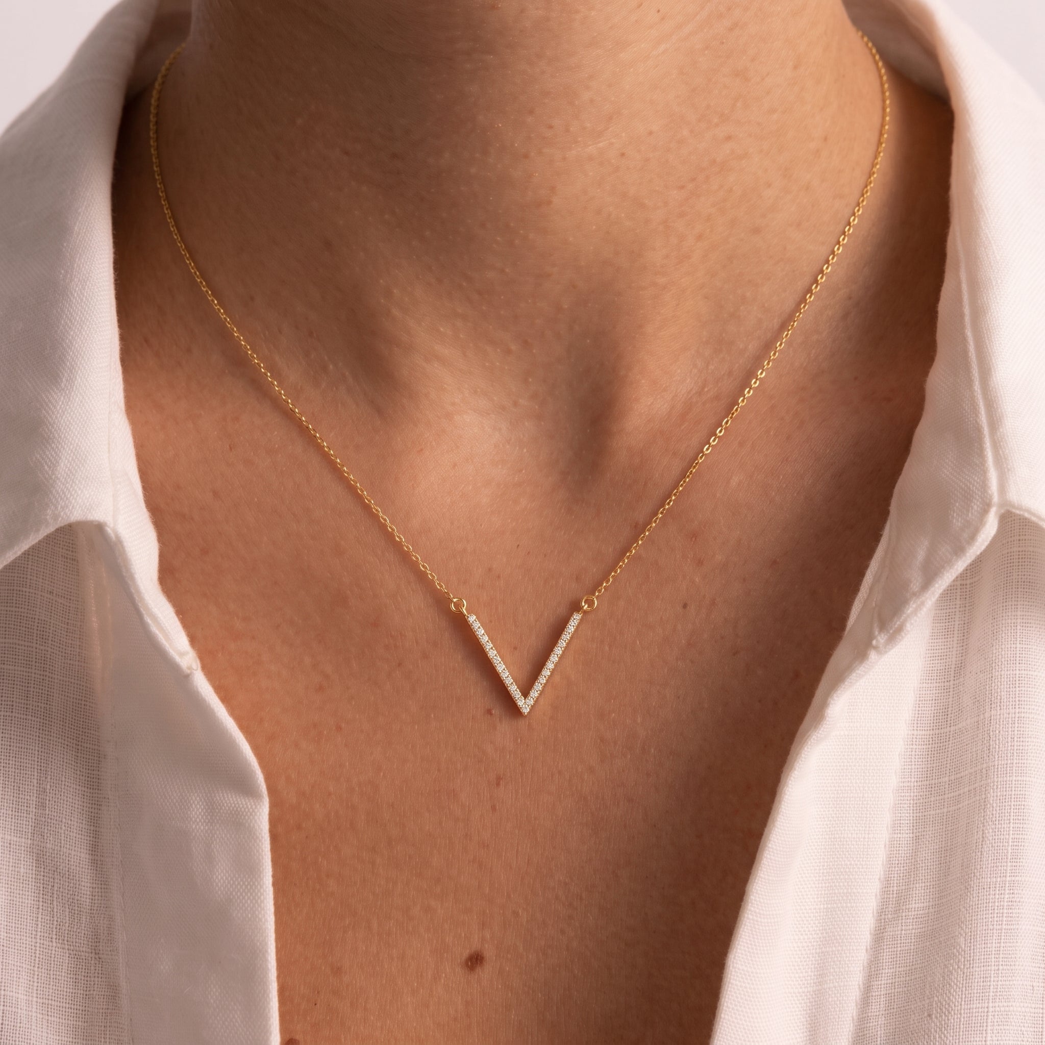 Diamond V Shape Necklace