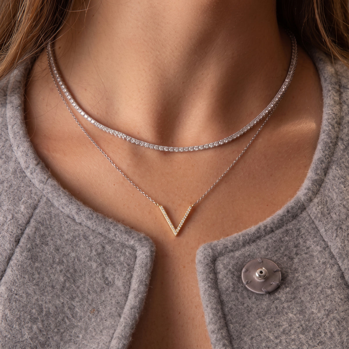 Diamond V Shape Necklace